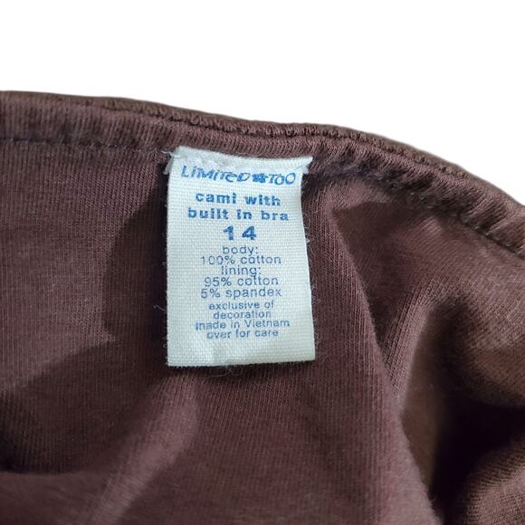 Y2k Limited Too Sequin Top Ribbed Brown Spaghetti Strap Tank Top - Small - Picture 2 of 8